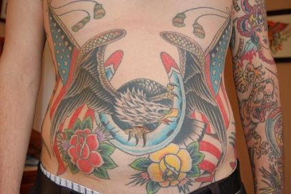 Eagle And Rose Tattoos Pics